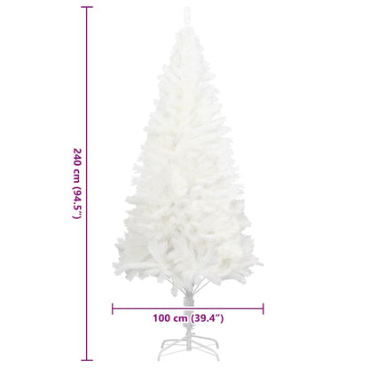 vidaXL Artificial Christmas Tree Lifelike Needles White 240 cm