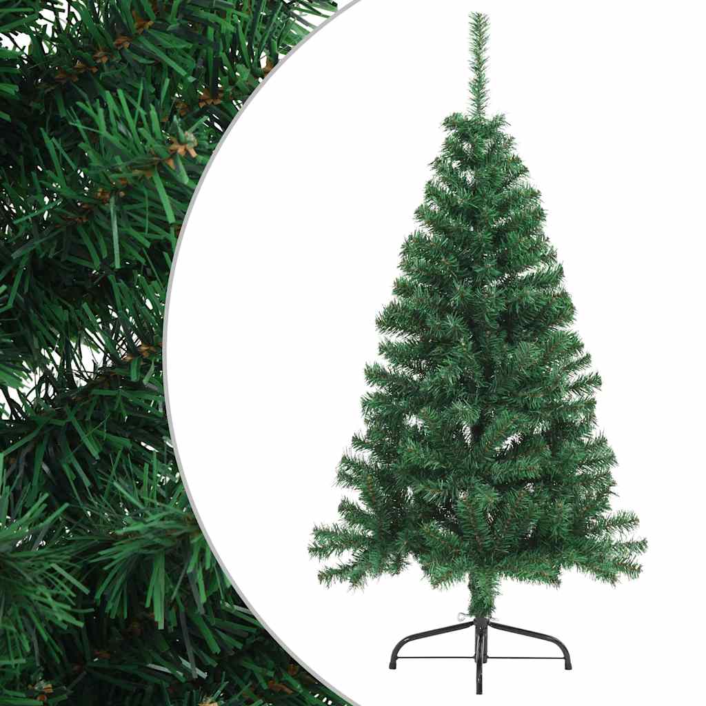 vidaXL Artificial Half Christmas Tree | Green | PVC, Steel | 150 cm height