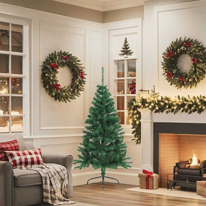 vidaXL Artificial Half Christmas Tree with Stand Green 150 cm PVC