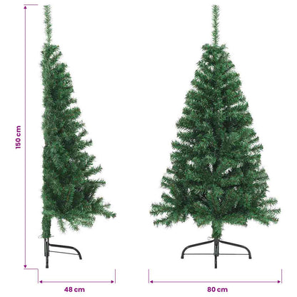 vidaXL Artificial Half Christmas Tree with Stand Green 150 cm PVC