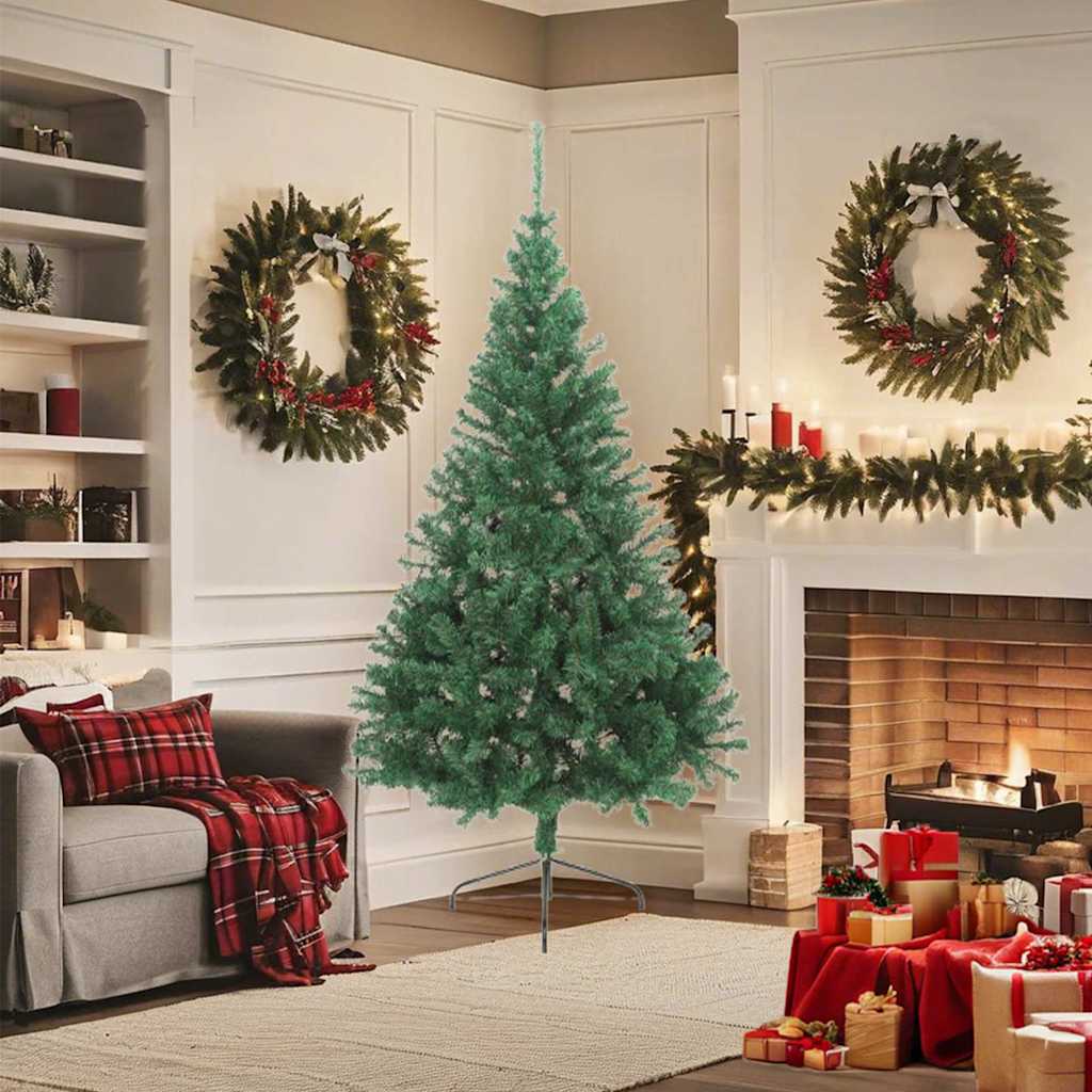 vidaXL Artificial Half Christmas Tree with Stand Green 180 cm PVC