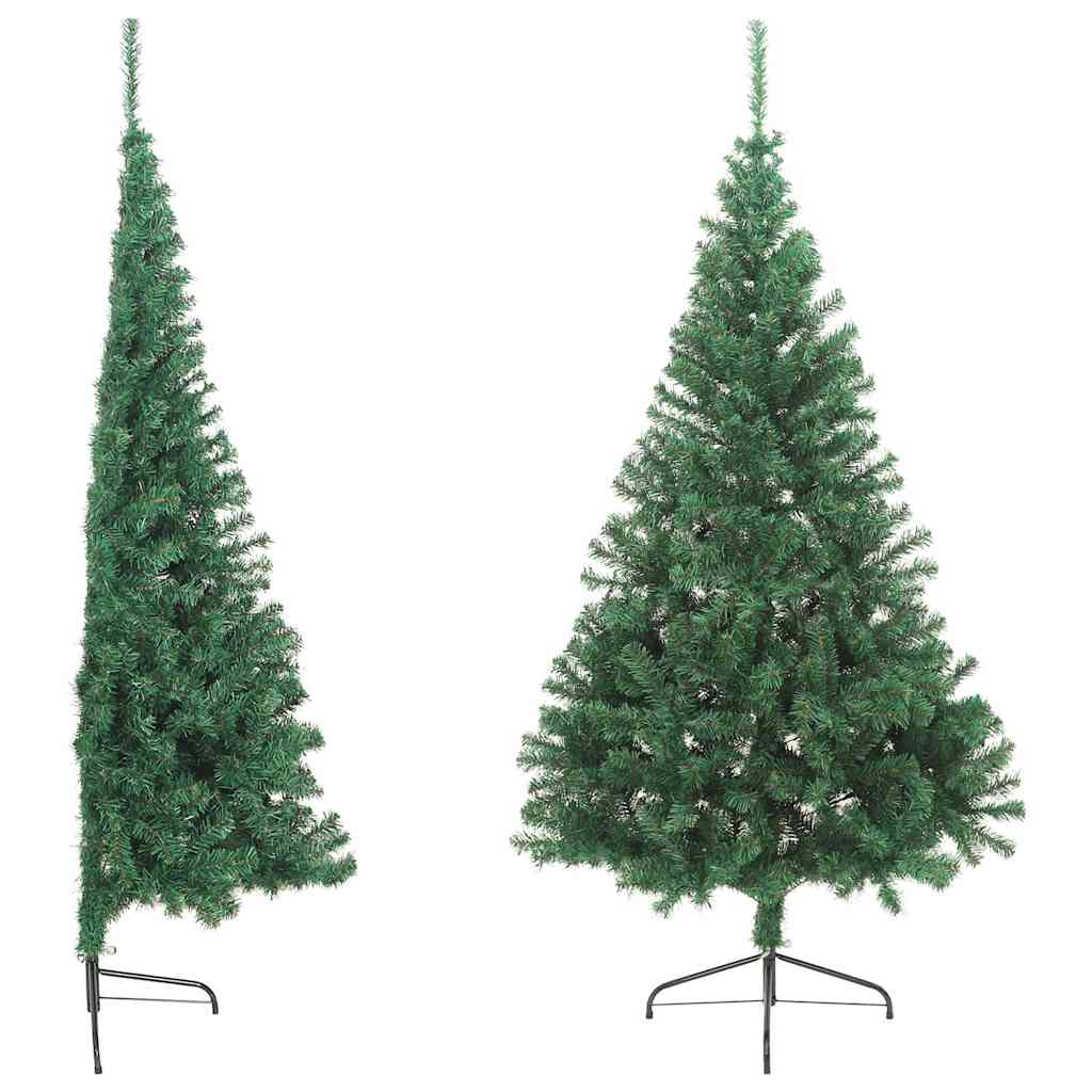 vidaXL Artificial Half Christmas Tree | Green | PVC, Steel | 180 cm tall