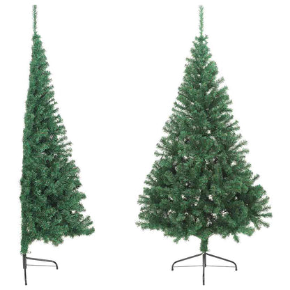 vidaXL Artificial Half Christmas Tree | Green | PVC, Steel | 180 cm tall