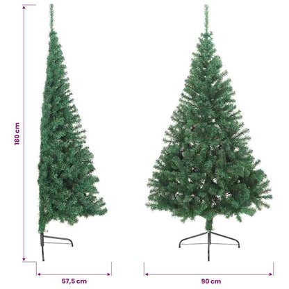 vidaXL Artificial Half Christmas Tree with Stand Green 180 cm PVC