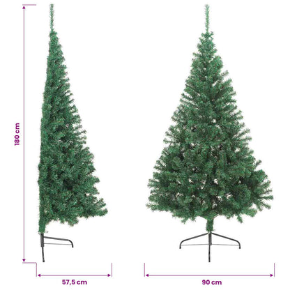 vidaXL Artificial Half Christmas Tree with Stand Green 180 cm PVC