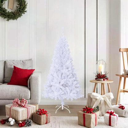 vidaXL Artificial Christmas Tree | White | PVC, steel | 150cm