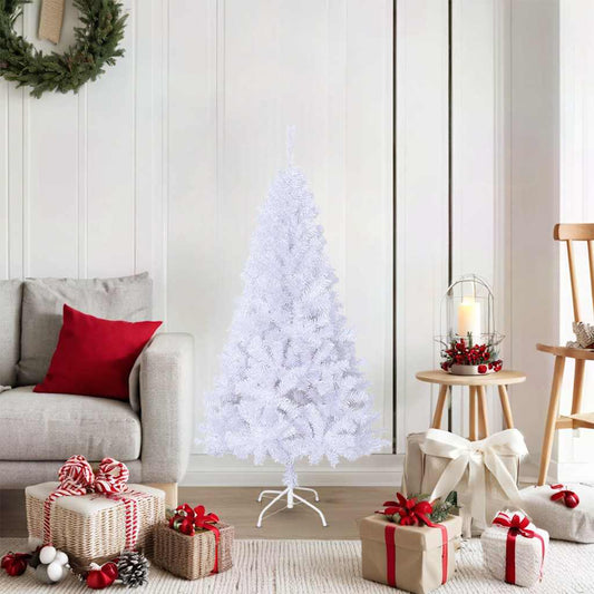 vidaXL Artificial Christmas Tree | White | PVC, steel | 150cm