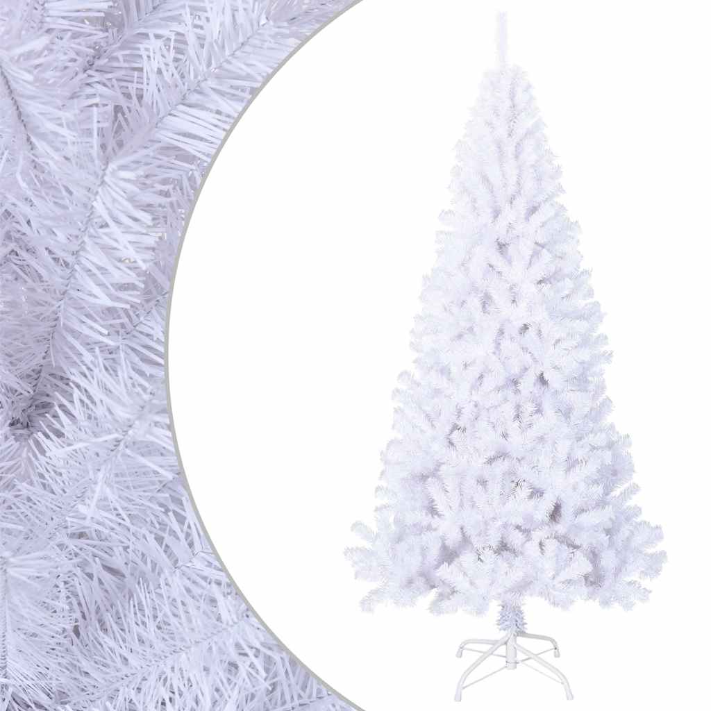 vidaXL Fake Christmas Tree | White | PVC | Medium | Adjustable Armrests