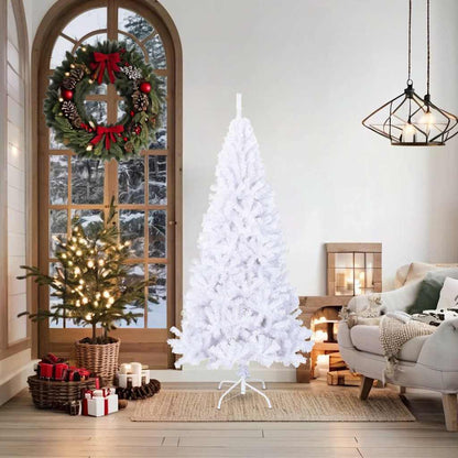vidaXL Fake Christmas Tree | White | PVC | Medium | Adjustable Armrests
