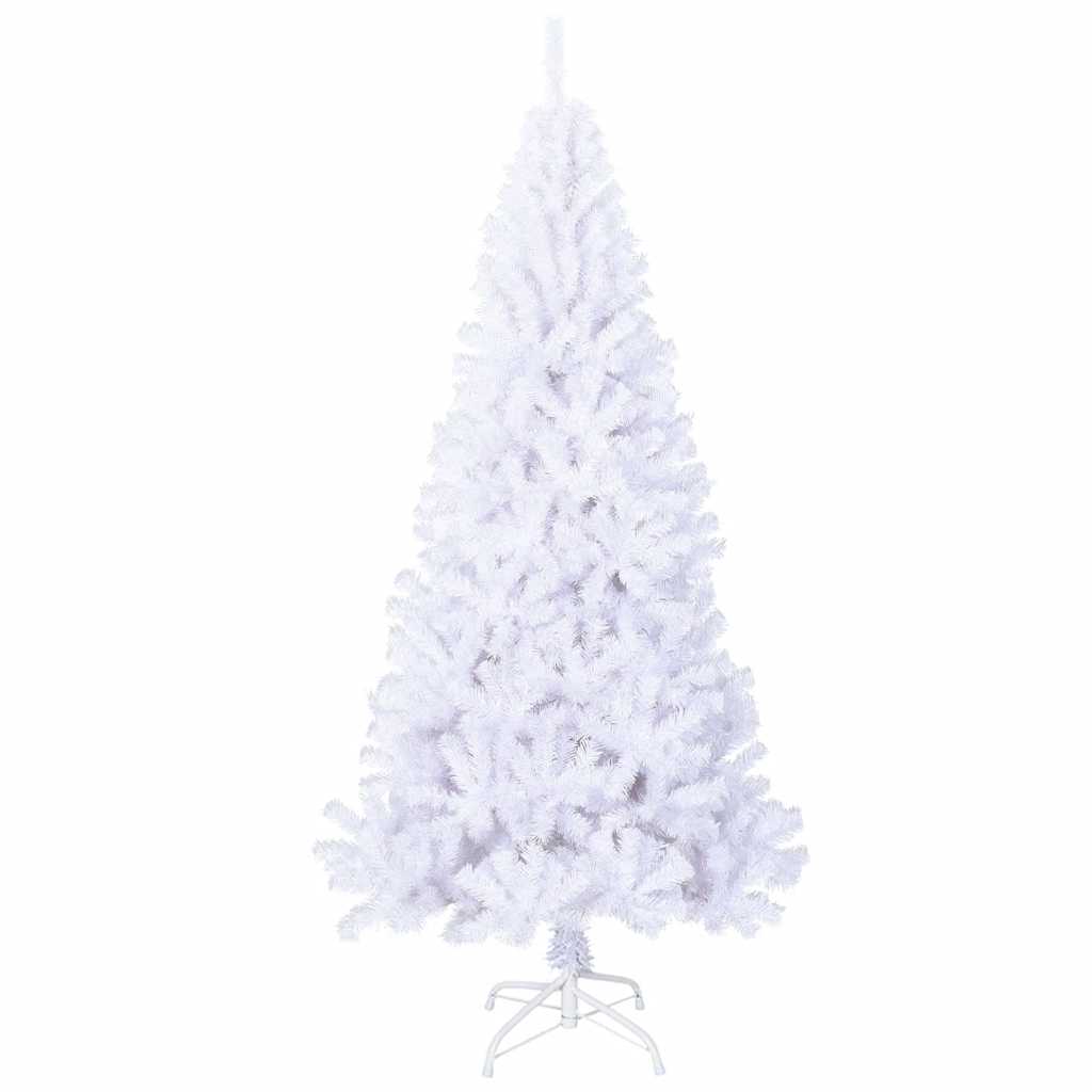 vidaXL Fake Christmas Tree | White | PVC | Medium | Adjustable Armrests