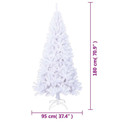 vidaXL Fake Christmas Tree | White | PVC | Medium | Adjustable Armrests