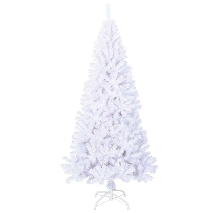 vidaXL Artificial Christmas Tree | White | PVC and Steel | 210 cm