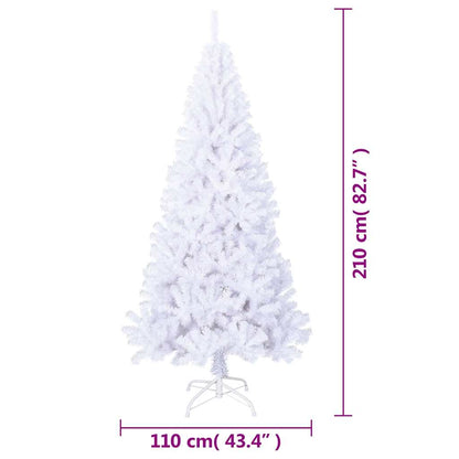 vidaXL Artificial Christmas Tree | White | PVC and Steel | 210 cm