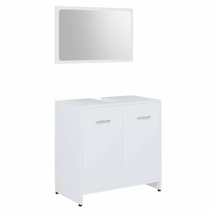 vidaXL Bathroom Furniture Set White Engineered Wood