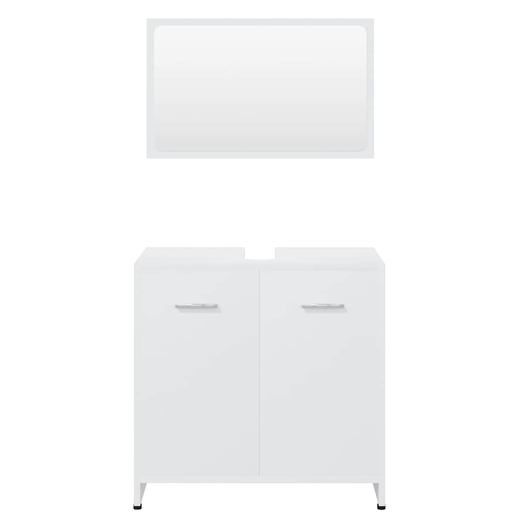 vidaXL Bathroom Furniture Set White Engineered Wood