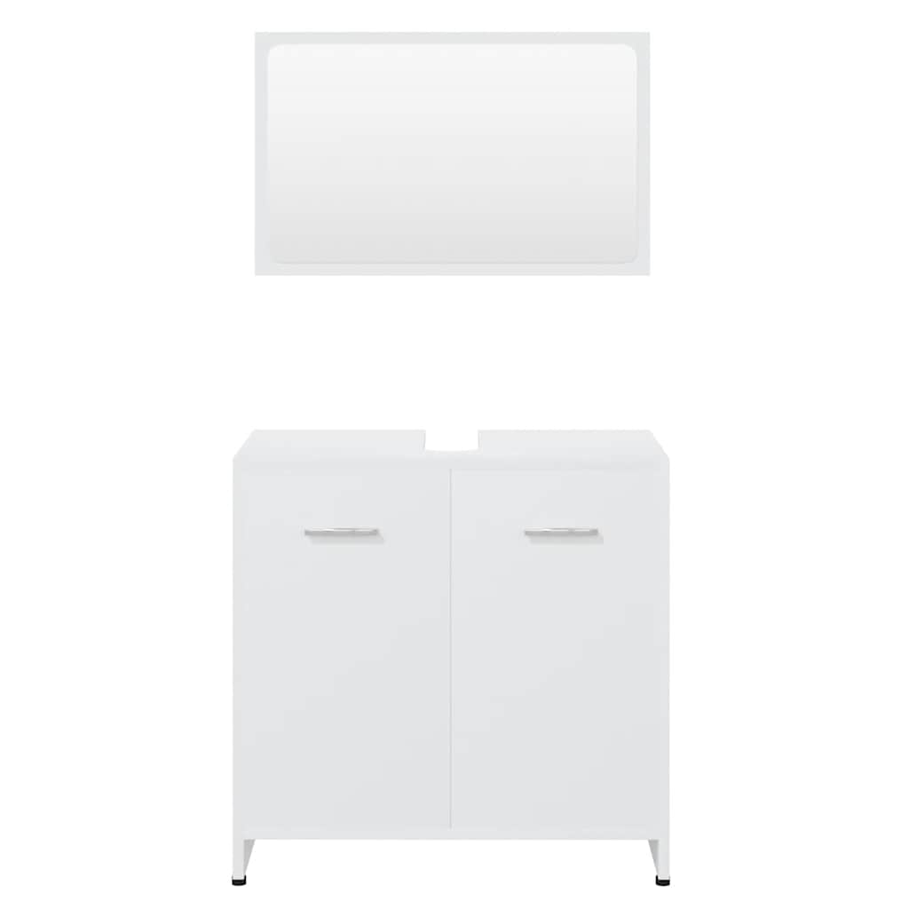 vidaXL Bathroom Furniture Set White Engineered Wood