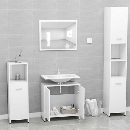 vidaXL Bathroom Furniture Set White Engineered Wood