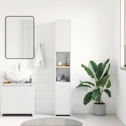 vidaXL Bathroom Cabinet | White | Engineered Wood | Tall | Bathroom Cabinet