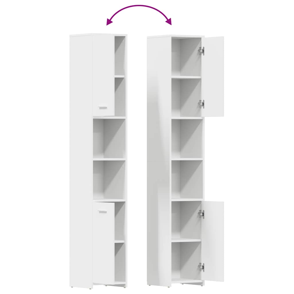 vidaXL Bathroom Cabinet | White | Engineered Wood | Tall | Bathroom Cabinet