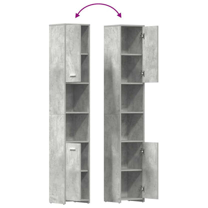 vidaXL Bathroom Cabinet | Concrete grey | Engineered wood | Tall