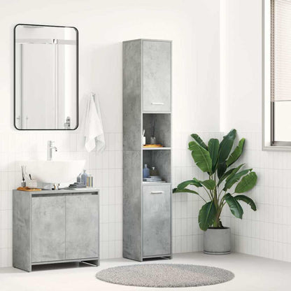 802601 vidaXL Bathroom Cabinet Concrete Grey 30x30x183,5 cm Engineered Wood