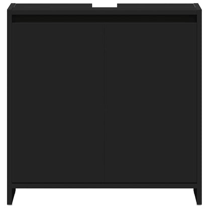 vidaXL Bathroom Cabinet Black 60x33x61 cm Engineered Wood