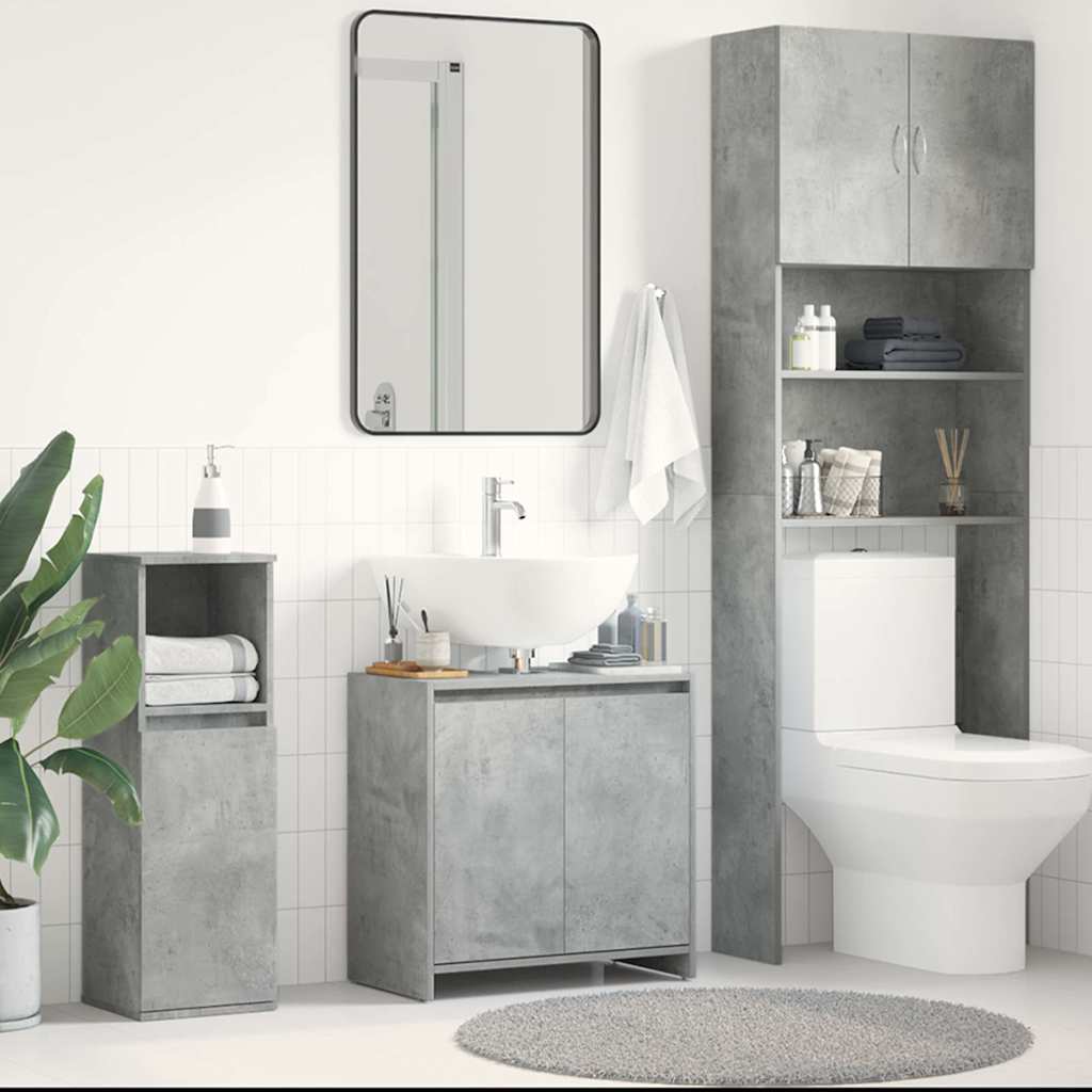 vidaXL Bathroom Cabinet Concrete Grey 60x33x60 cm Engineered Wood