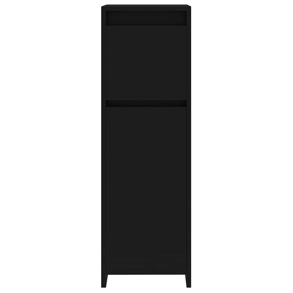 vidaXL Bathroom Cabinet Black 30x30x95 cm Engineered Wood