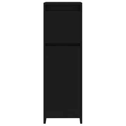 vidaXL Bathroom Cabinet Black 30x30x95 cm Engineered Wood