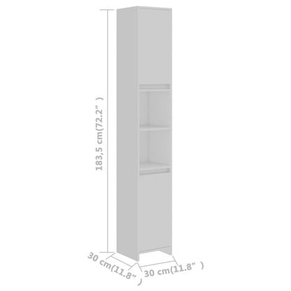 vidaXL Bathroom Cabinet White 30x30x183.5 cm Engineered Wood
