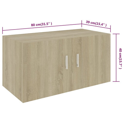 vidaXL Wall Mounted Cabinet Sonoma Oak 80x39x40 cm Engineered Wood