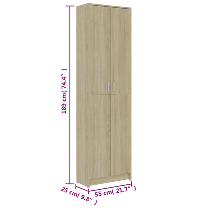 vidaXL Hallway Wardrobe Sonoma Oak 55x25x189 cm Engineered Wood