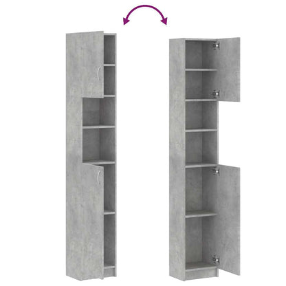 vidaXL Bathroom Cabinet | Concrete grey | Engineered wood | Tall