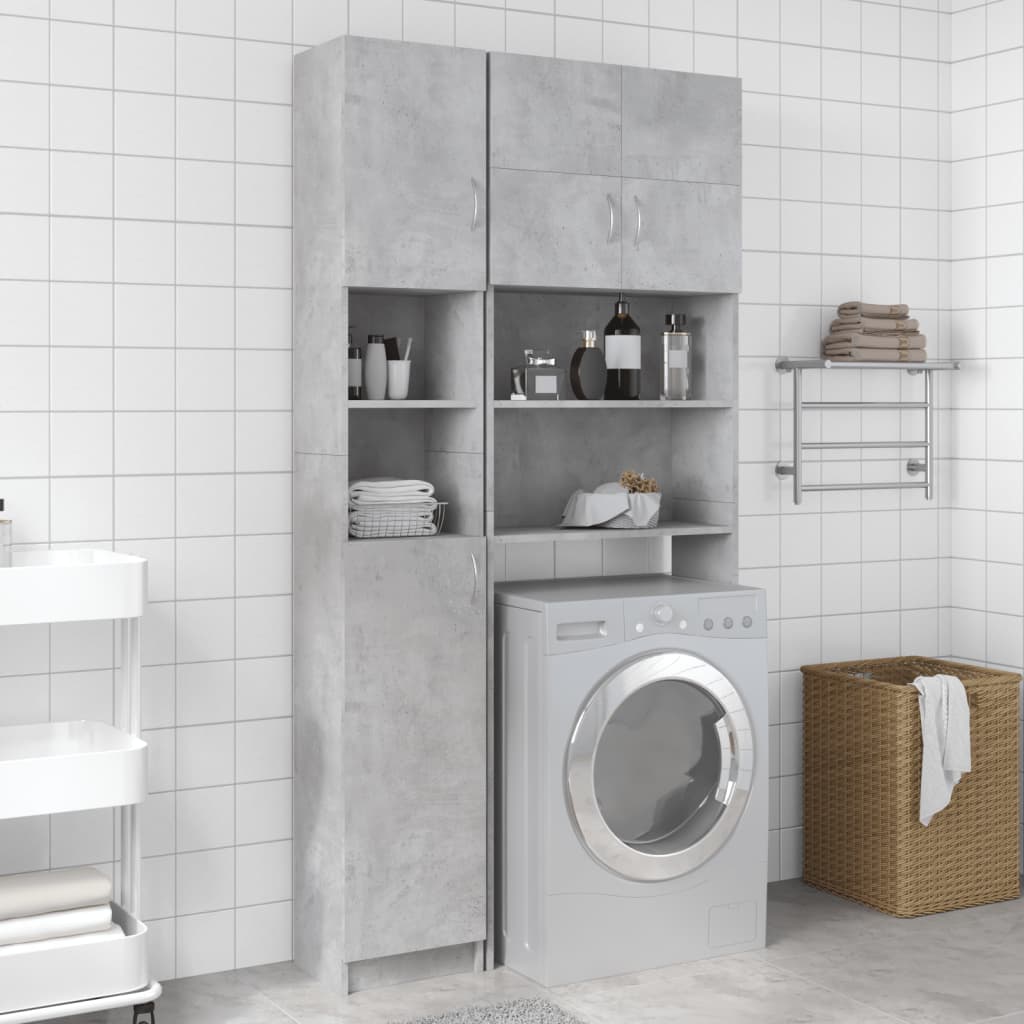 vidaXL Bathroom Cabinet | Concrete grey | Engineered wood | Tall