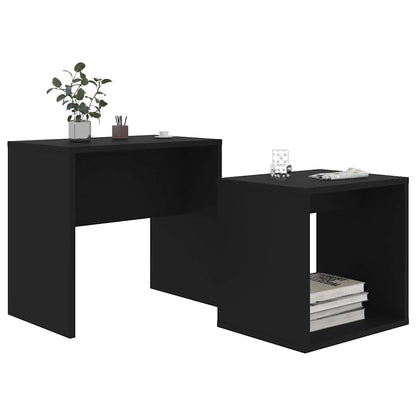 802886 vidaXL Coffee Table Set Black 48x30x45 cm Engineered Wood