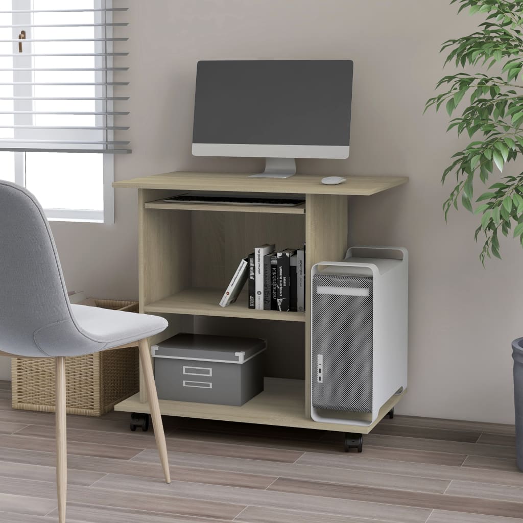 vidaXL Computer Desk Sonoma Oak 80x50x75 cm Engineered Wood