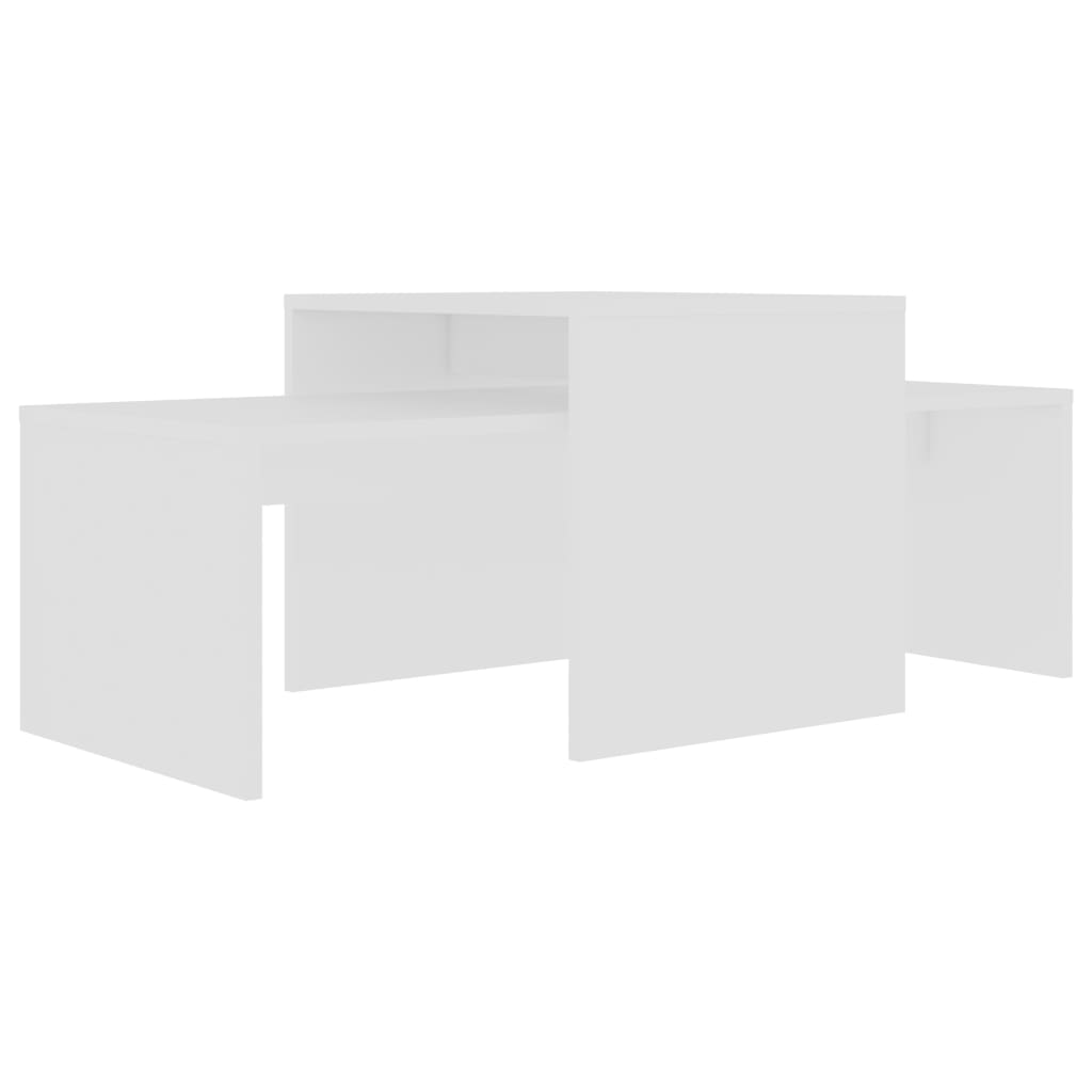 vidaXL Coffee Table Set White 100x48x40 cm Engineered Wood