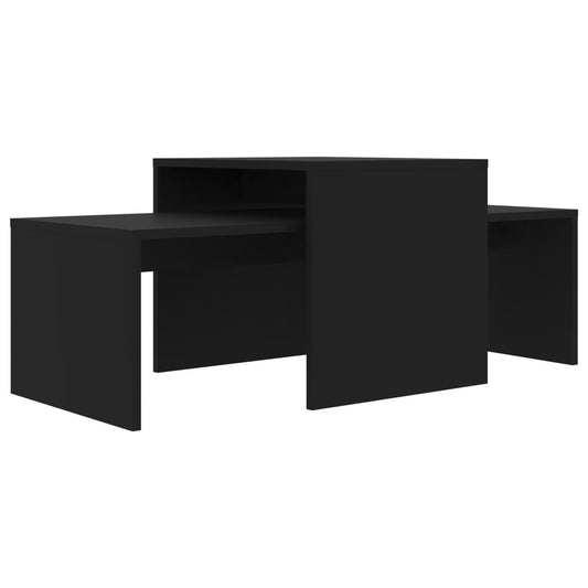 vidaXL Table | Black | Engineered wood | Medium |  Stackable  | Coffee Table