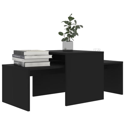 vidaXL Table | Black | Engineered wood | Medium |  Stackable  | Coffee Table