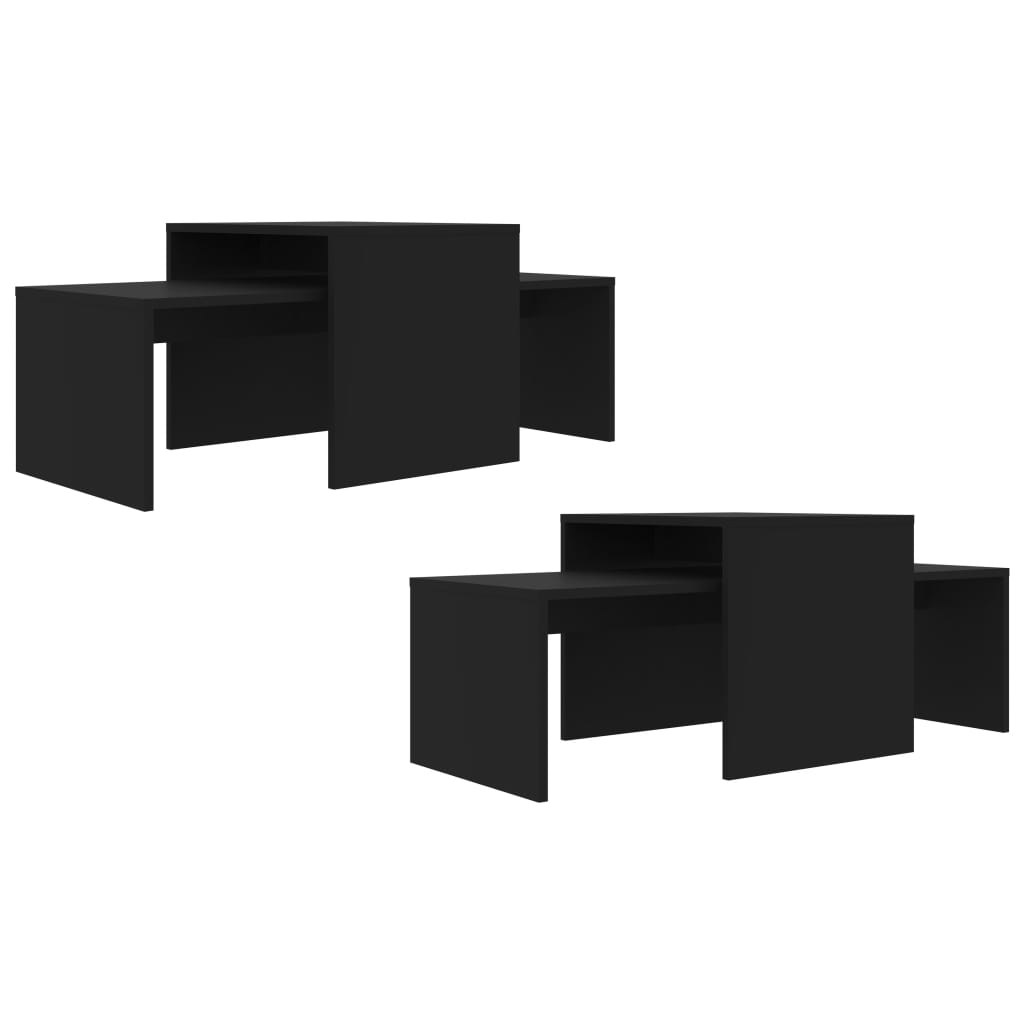 vidaXL Table | Black | Engineered wood | Medium |  Stackable  | Coffee Table