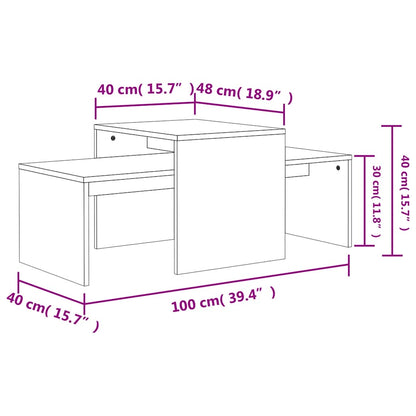 vidaXL Coffee Table Set Sonoma Oak 100x48x40 cm Engineered Wood