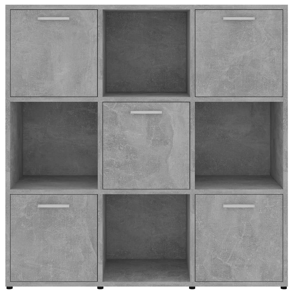 vidaXL Book Cabinet Concrete Grey 90x30x90 cm Engineered Wood