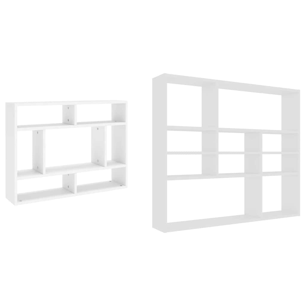 vidaXL Wall Shelf White 90x16x78 cm Engineered Wood