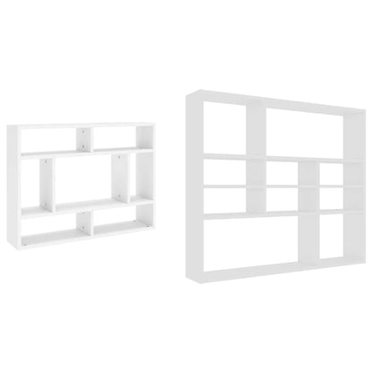 vidaXL Wall Shelf White 90x16x78 cm Engineered Wood
