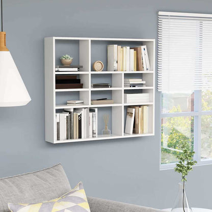 802939 vidaXL Wall Shelf White 90x16x78 cm Engineered Wood