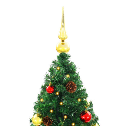 vidaXL Artificial Pre-lit Christmas Tree with Baubles Green 210 cm