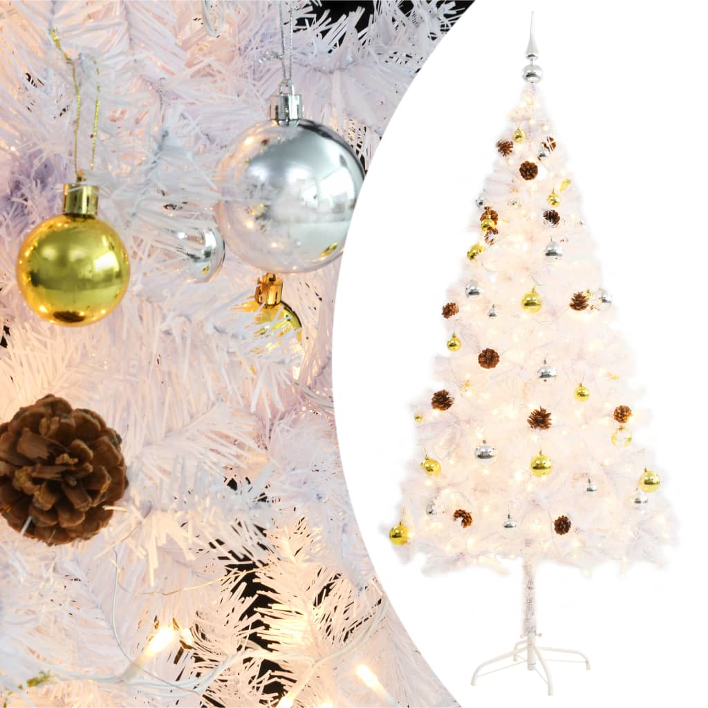 vidaXL Christmas Tree | White | PVC, steel | Medium | Christmas Tree