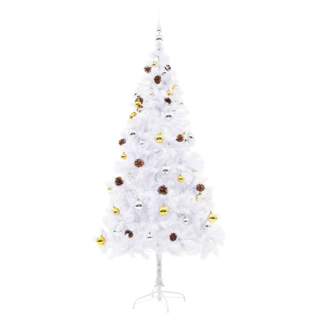 vidaXL Christmas Tree | White | PVC, steel | Medium | Christmas Tree