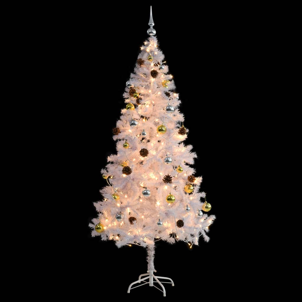 vidaXL Christmas Tree | White | PVC, steel | Medium | Christmas Tree