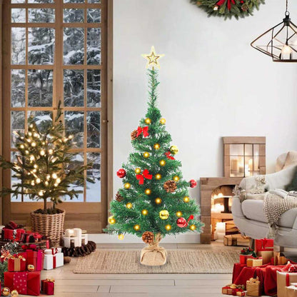 vidaXL Artificial Pre-lit Christmas Tree with Baubles Green 64 cm